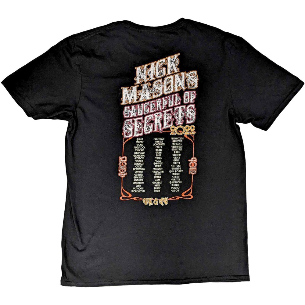 Nick Mason's Saucerful Of Secrets - Hokusai Wave European Tour 2022 Heren Tshirt - Zwart